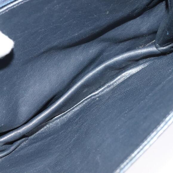 CELINE C Sulky Shoulder Bag Canvas Navy Gold - Picture 13 of 13